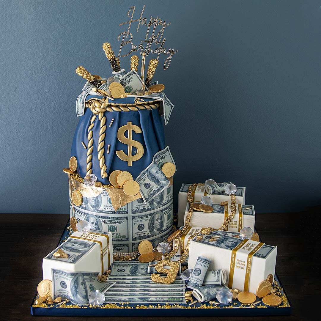 G money birthday cake